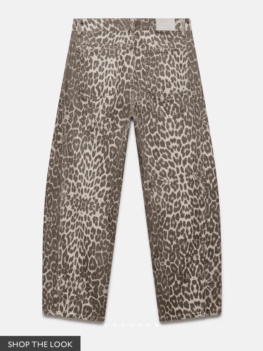 Leopard Print Wide-Leg Women’s Jeans - Brown/Cream